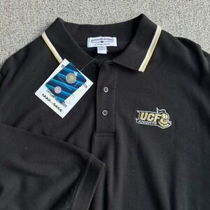 Boca Classics Polo Shirt Mens XL Black UCF Knights Collegiate Embroidered Pique